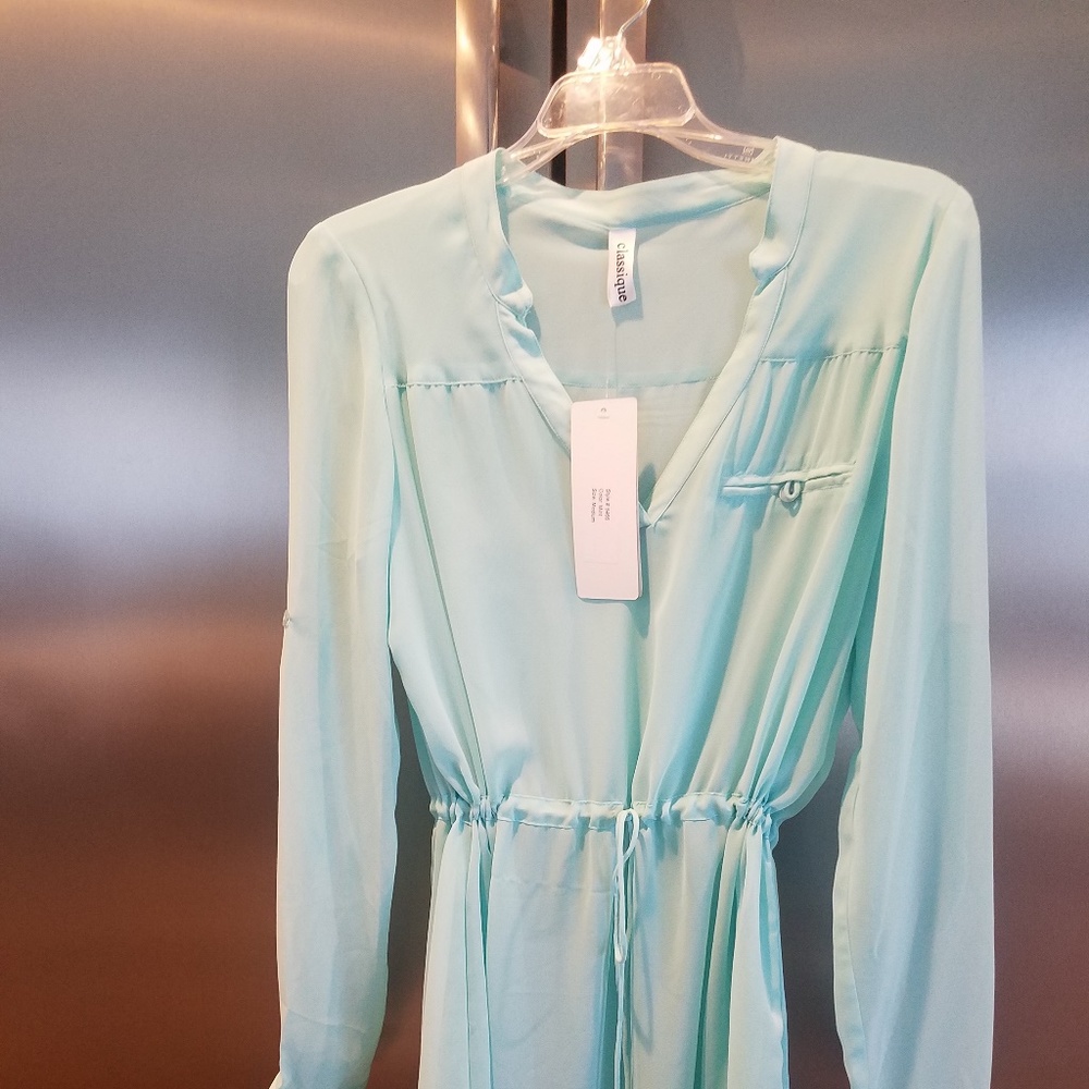 Classique Mint green drawstring waist NWT sz. M